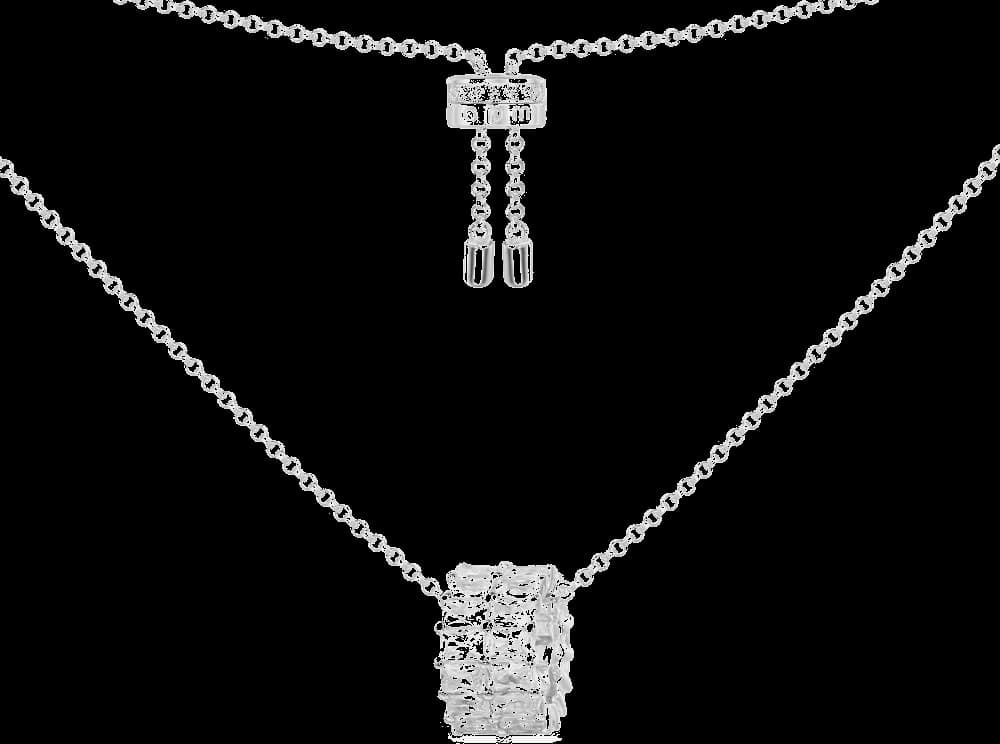 Collier APM Monaco ajustable Kaléidoscope avec pendentif double anneau serti en argent 925