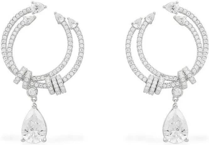 Boucles d'oreilles rondes APM Monaco en argent 925 micropavés