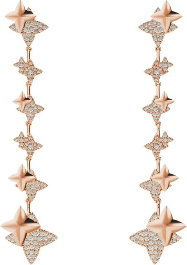 APM Monaco Drop Météorites Pendant Rose Gold Plated Earrings