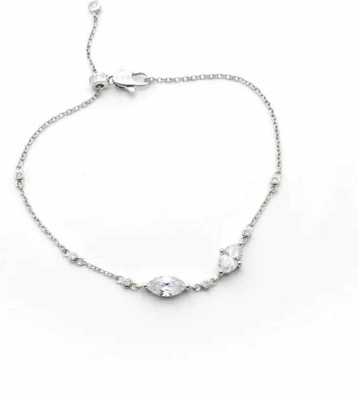 Bracelet Ajustable Double Pierre APM Monaco argent 925 zirconiums