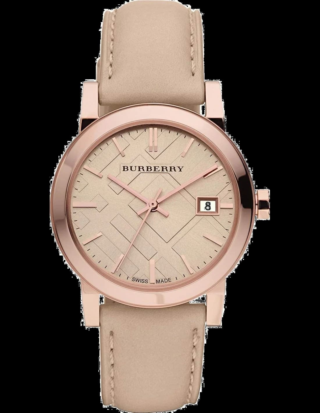 Montre Burberry BU9014 Large check bracelet en cuir