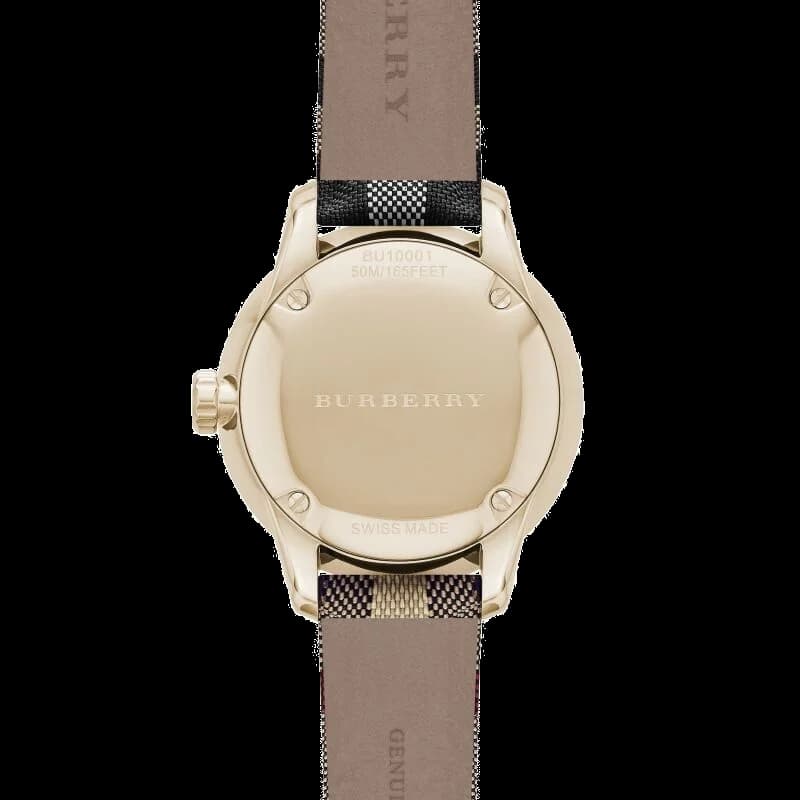 Burberry BU10001 Classic Round 40mm Leather Monogram Strap Watch vue 2