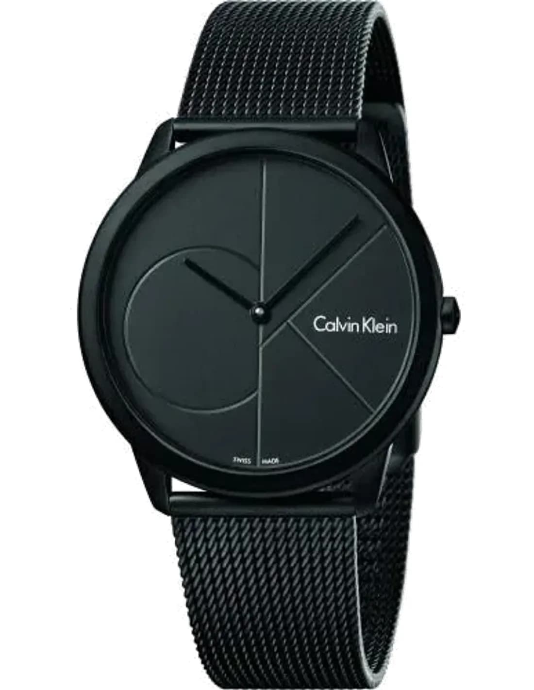Calvin Klein K3M524B1 Watch in Black Steel and Milanese Mesh