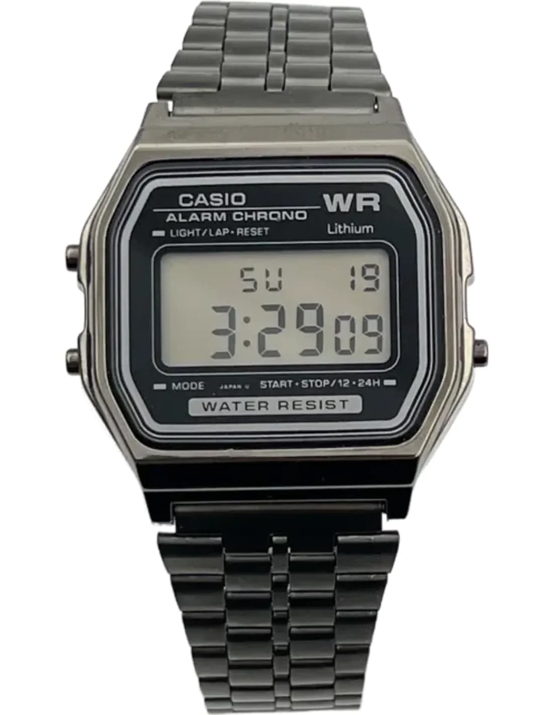 Montre Casio Collection Vintage A158WETB-ADF cadran noir digitale en métal noir