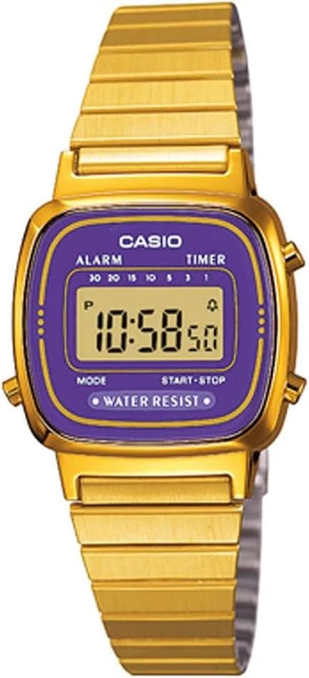 Women's Watch Casio LA670WEGA-6EF Gold with Purple Dial