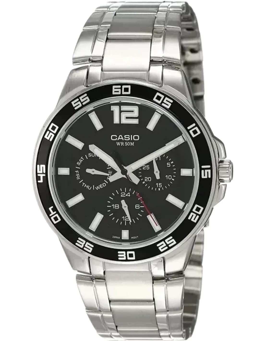 Montre Casio MTP-1300D-1AVEF Argentée avec Bracelet en Acier Multi-Cadrans