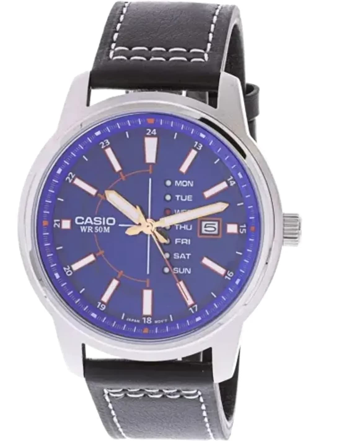 Montre Homme Casio MTP-E128L-2A1V Cadran Bleu et Bracelet Cuir
