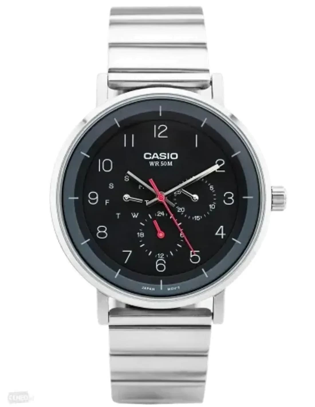 Montre Casio MTP-E314D-1BV Argentée à Multi-Cadrans en Acier