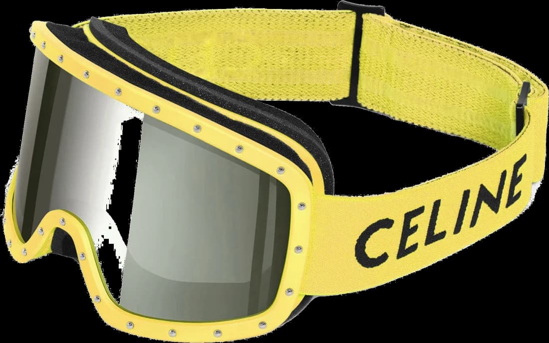 Masque de ski a clous Celine CL40196U jaune