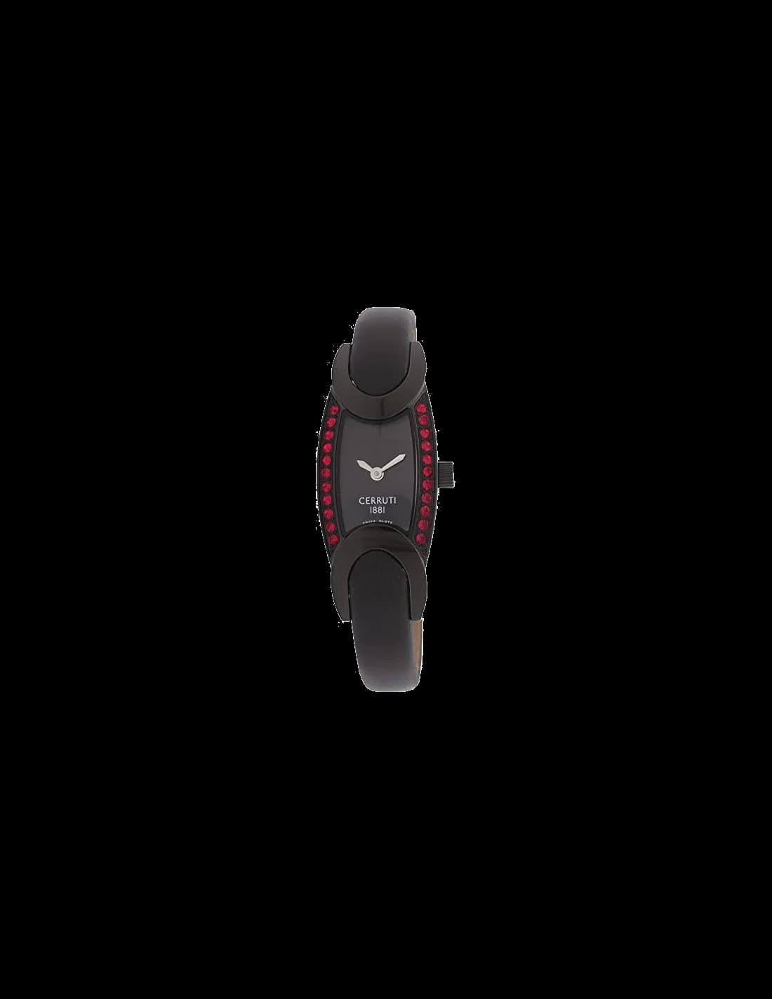 Montre Femme Ovale Cerruti 1881 CRO015V222A Bracelet en cuir noir