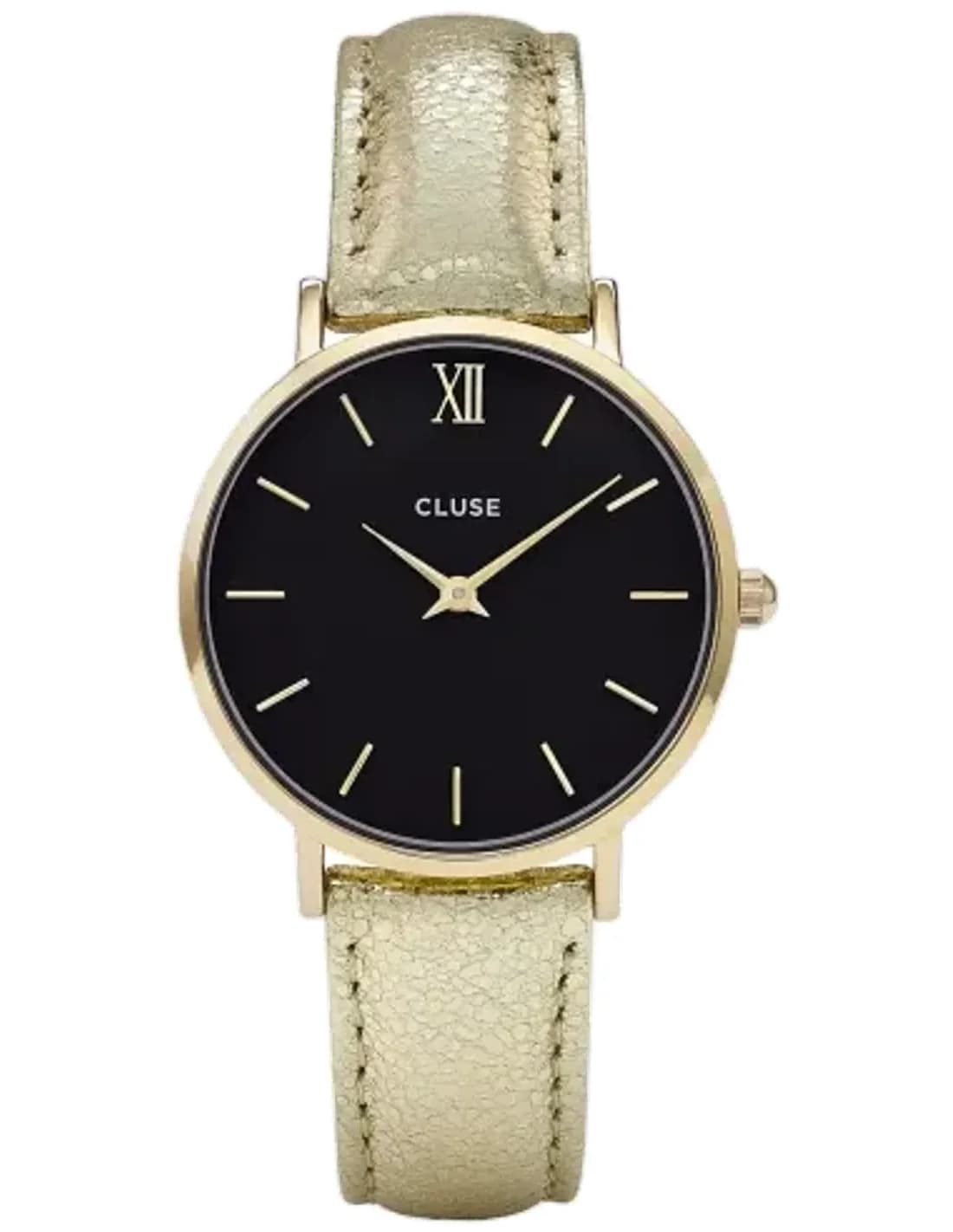 Montre Femme Cluse Minuit CL30037 bracelet en cuir doré