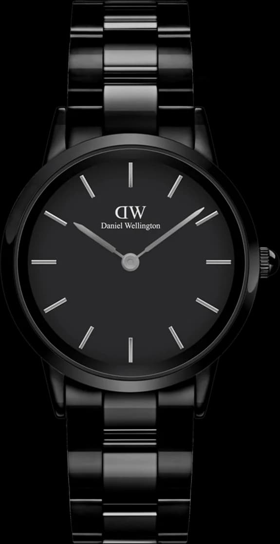 Daniel Wellington Iconic Link Ceramic 32mm DW00100414 Black Dial Women's Watch