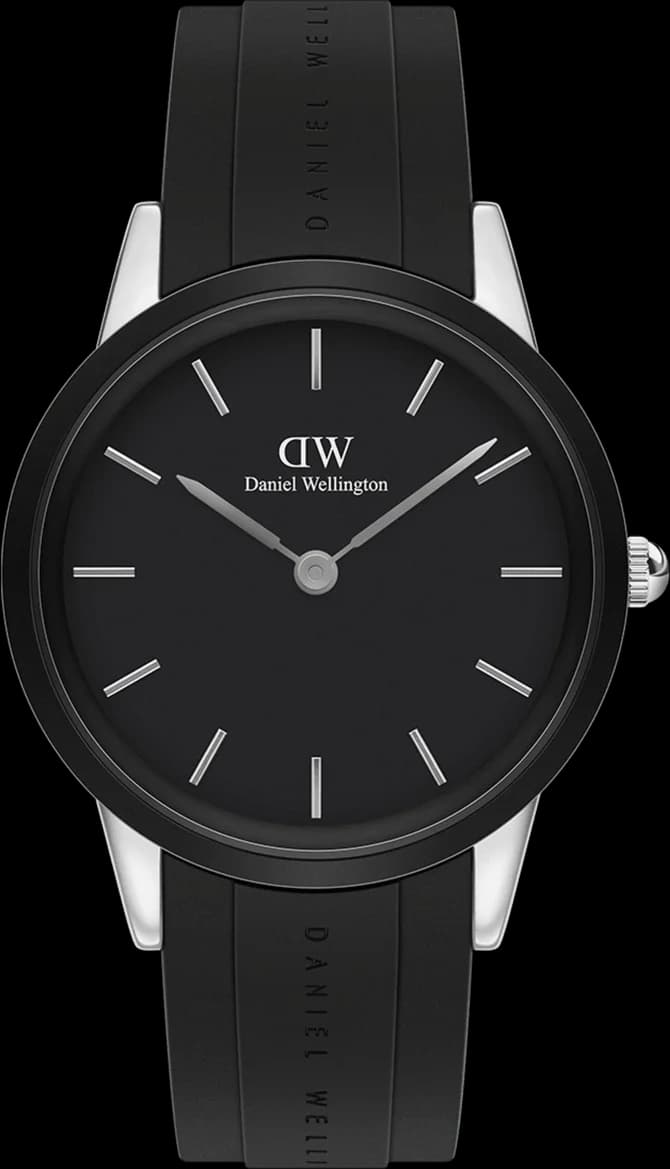 Daniel Wellington DW00100436 Iconic Motion Black Silicone and Silver Men's Watch