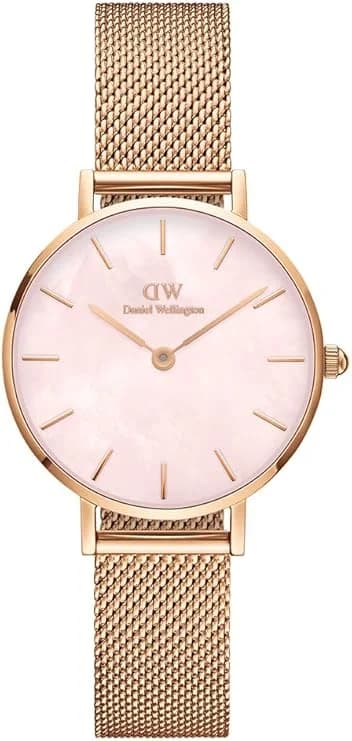 Watch Daniel Wellington Petite Melrose Pearl DW00100513 pink mother-of-pearl dial Milanese mesh
