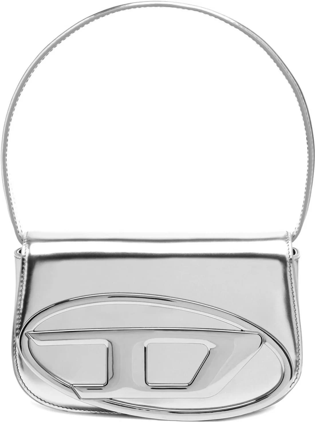Sac à main Diesel 1DR sac iconique en cuir à bandoulière effet miroir gris