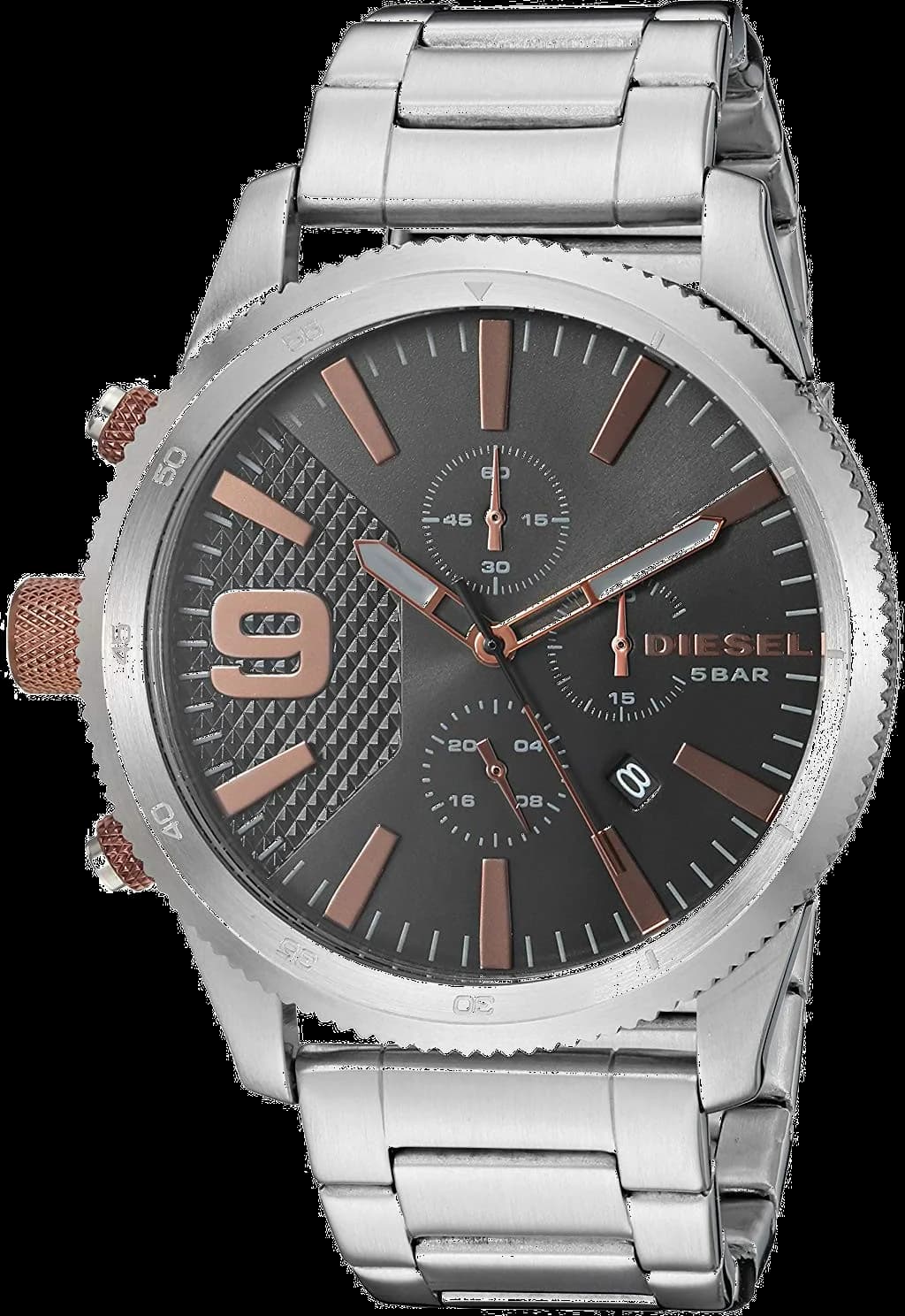 Montre Diesel DZ4457 Argentée en Acier à Texture Moletée