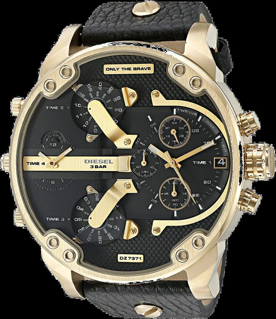 Montre Diesel Mr Daddy DZ7371 Cadran noir bracelet en cuir