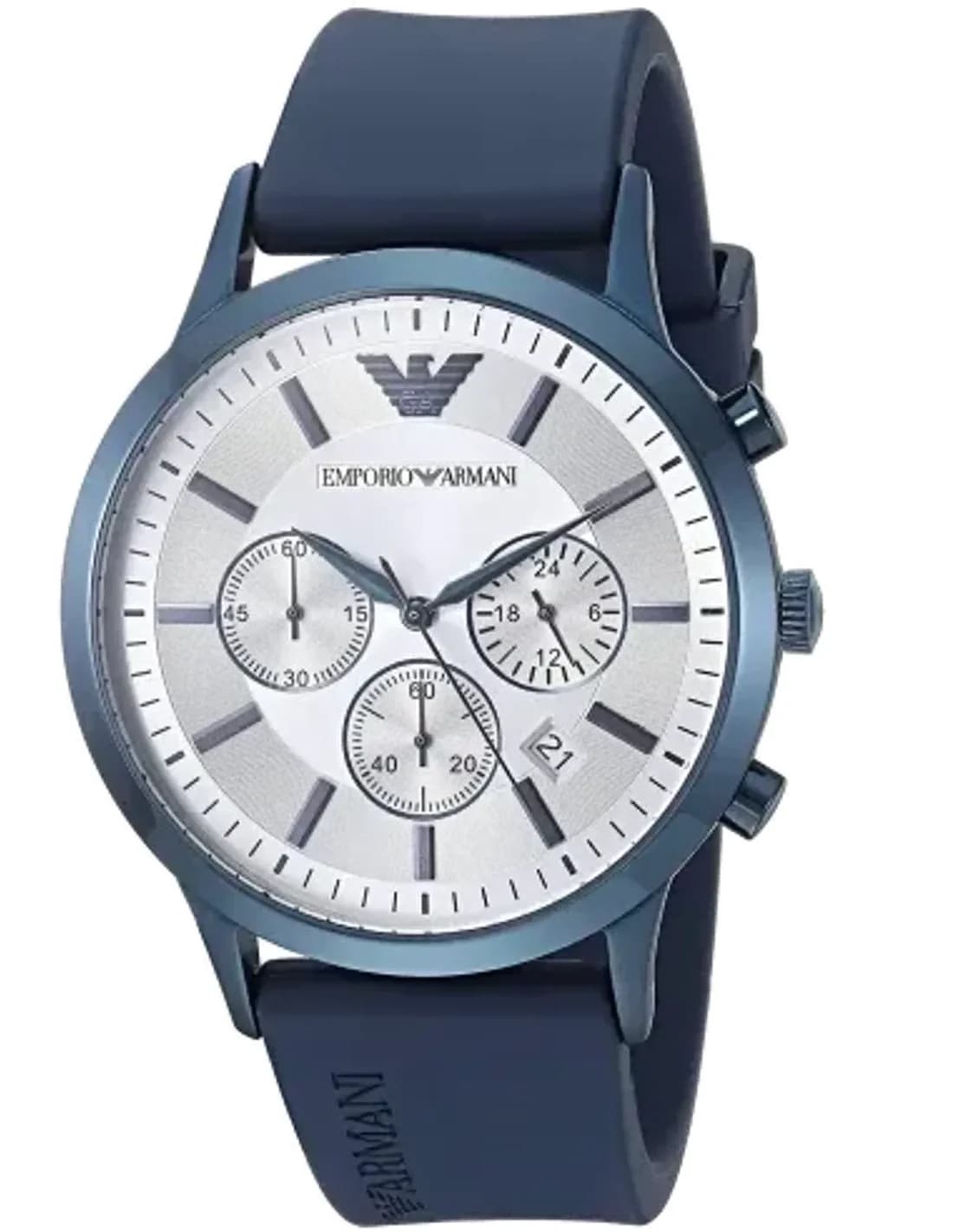 Montre Homme Emporio Armani Renato AR11026 bracelet silicone bleu