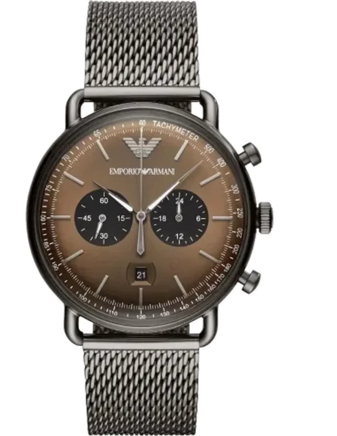 Emporio Armani AR11141 Grey Steel Chronograph with Milanese Mesh