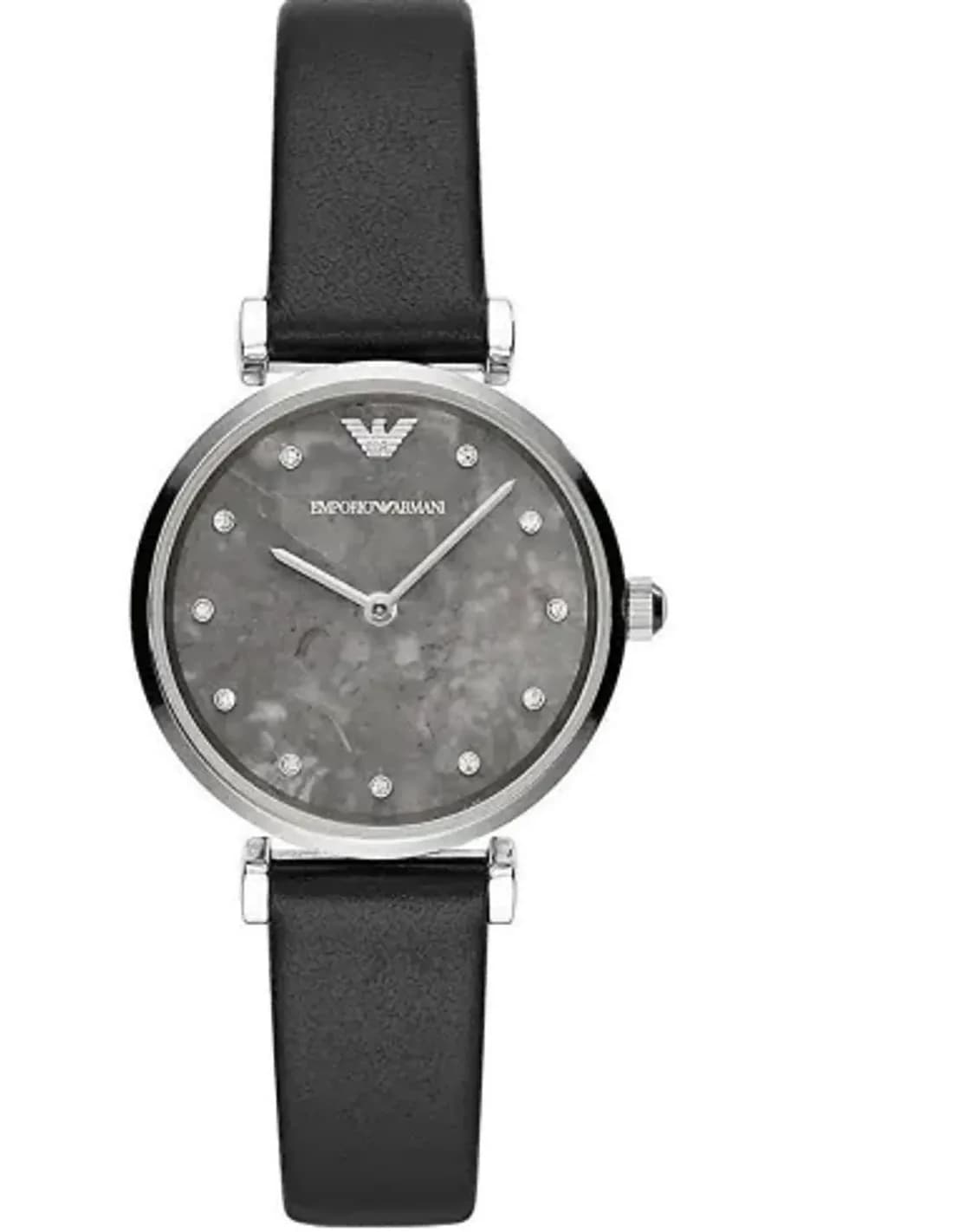 Montre Emporio Armani AR11171 Bracelet Cuir Noir et Cristaux Swarovski