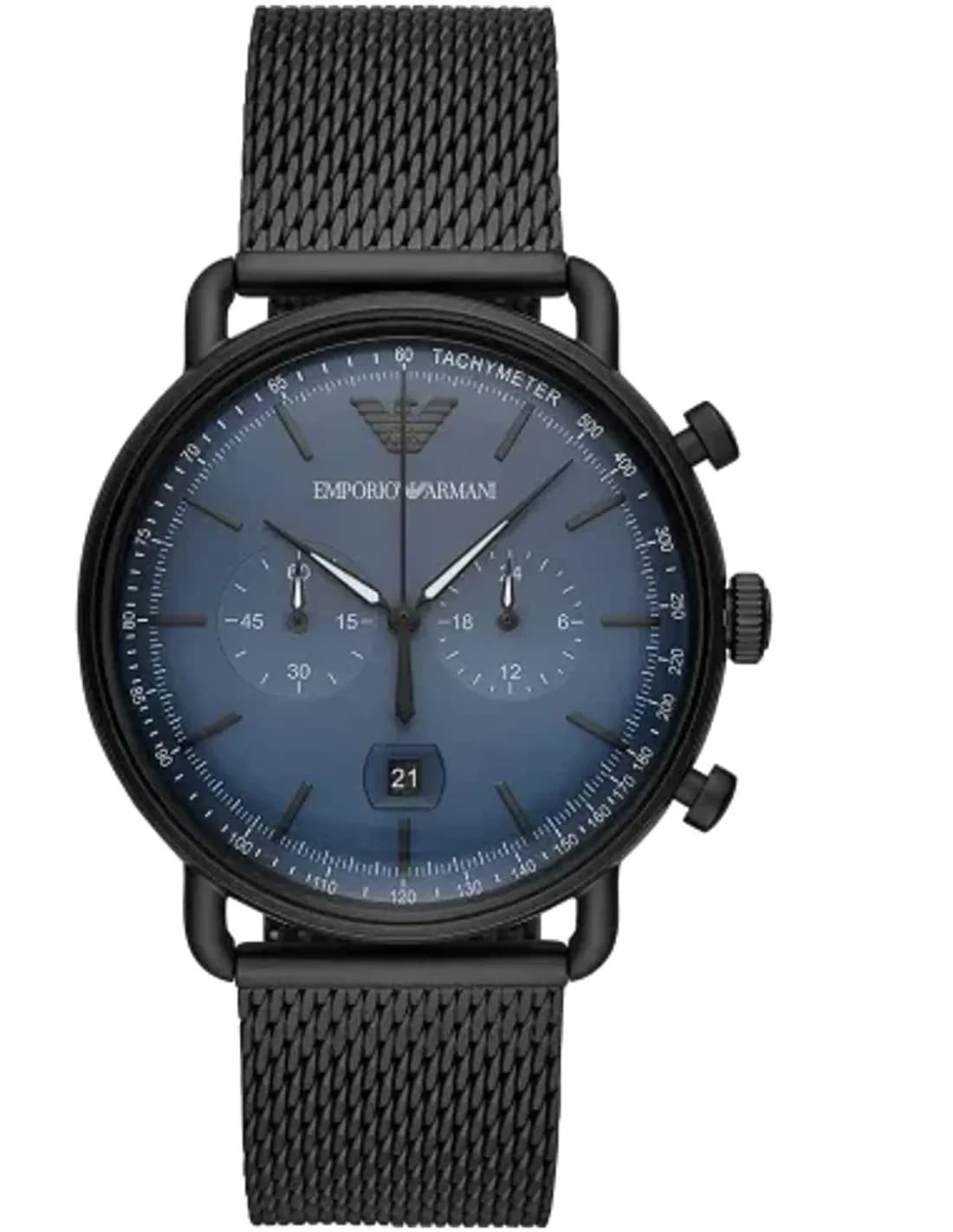 Montre Emporio Armani Aviator AR11201 Chronomètre maille milanaise noire