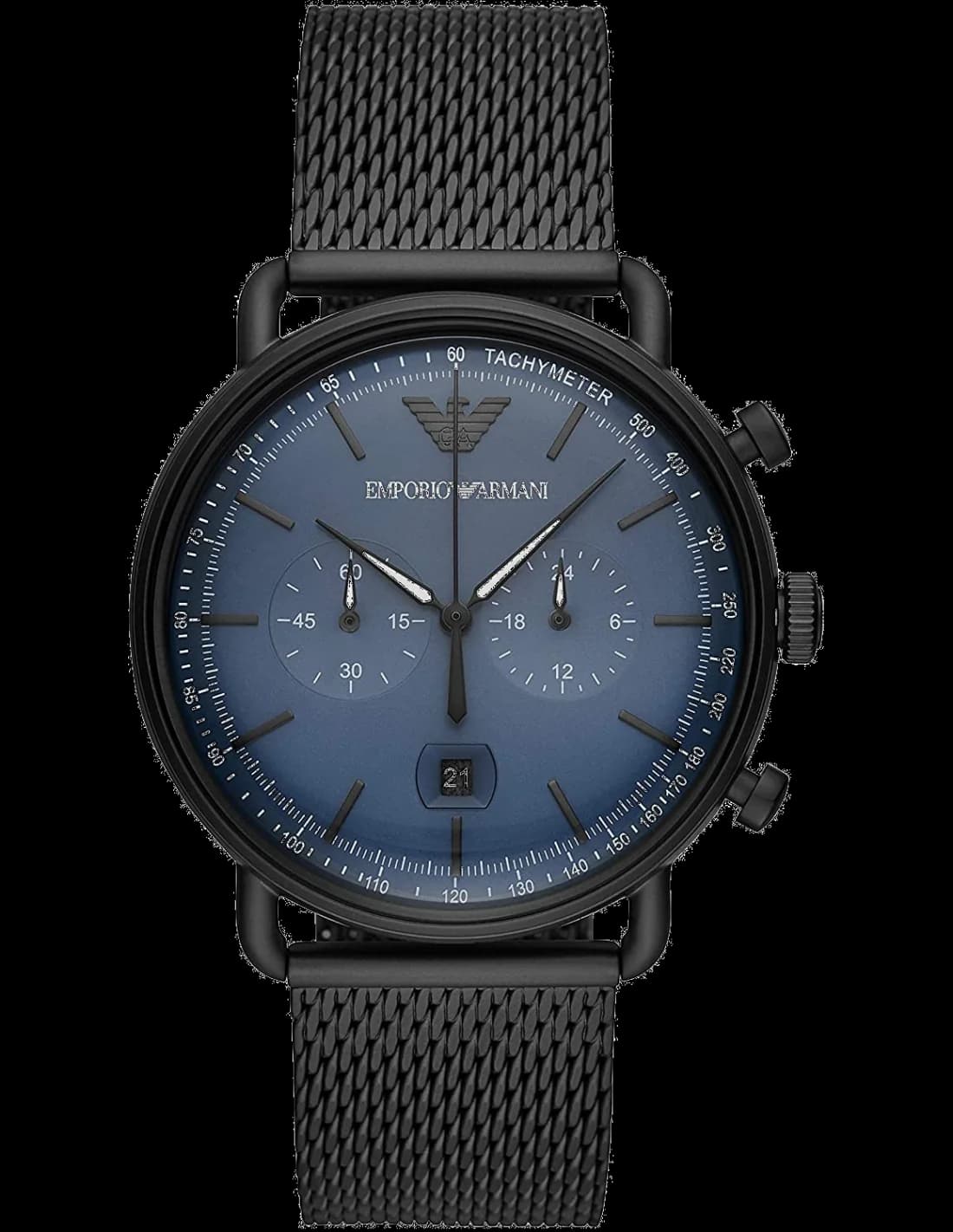 Montre Emporio Armani Aviator AR11201 Chronomètre maille milanaise noire