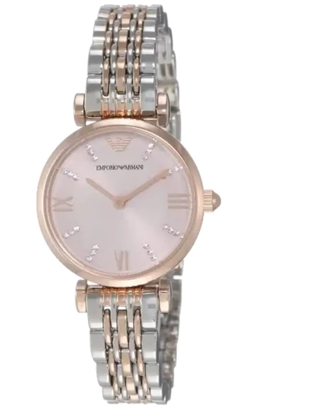 Montre Emporio Armani AR11223 Gianni T-Bar en Acier Rose Gold et Maille Milanaise