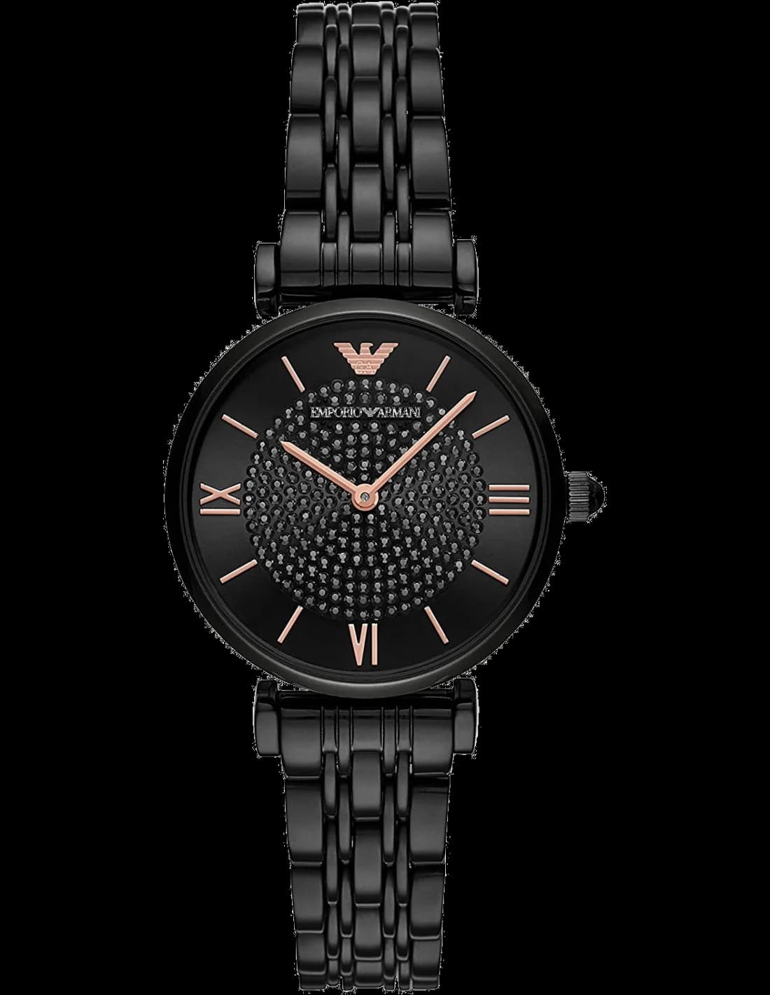 Montre Emporio Armani AR11245 en acier maille milanaise noir