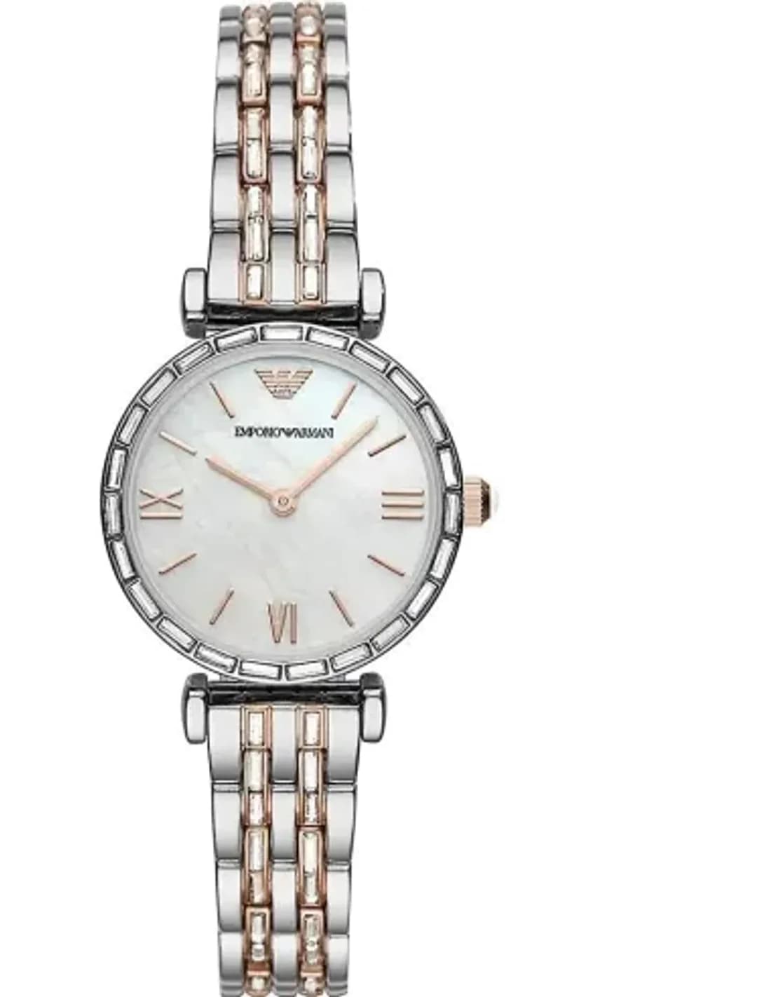 Emporio Armani AR11290 Gianni T-Bar Rose Gold Stainless Steel and Milanese Mesh Women's Watch