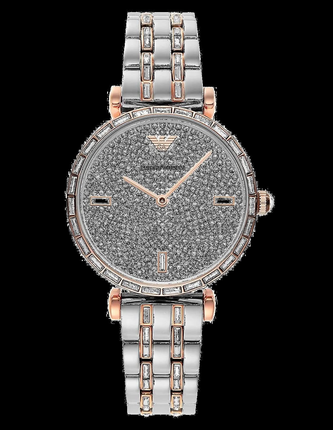Montre Emporio Armani AR11293 Gianni T-Bar en Acier Rose Gold et Maille Milanaise