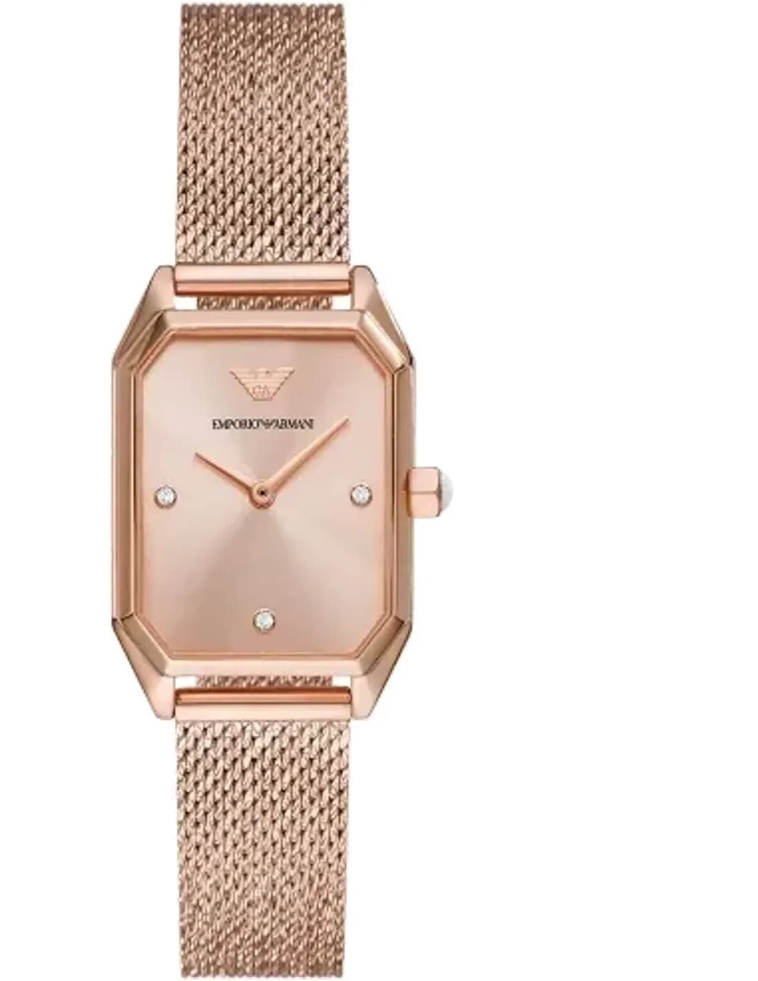 Montre Emporio Armani AR11347 Gioia à Boîtier Rectangulaire et Maille Milanaise