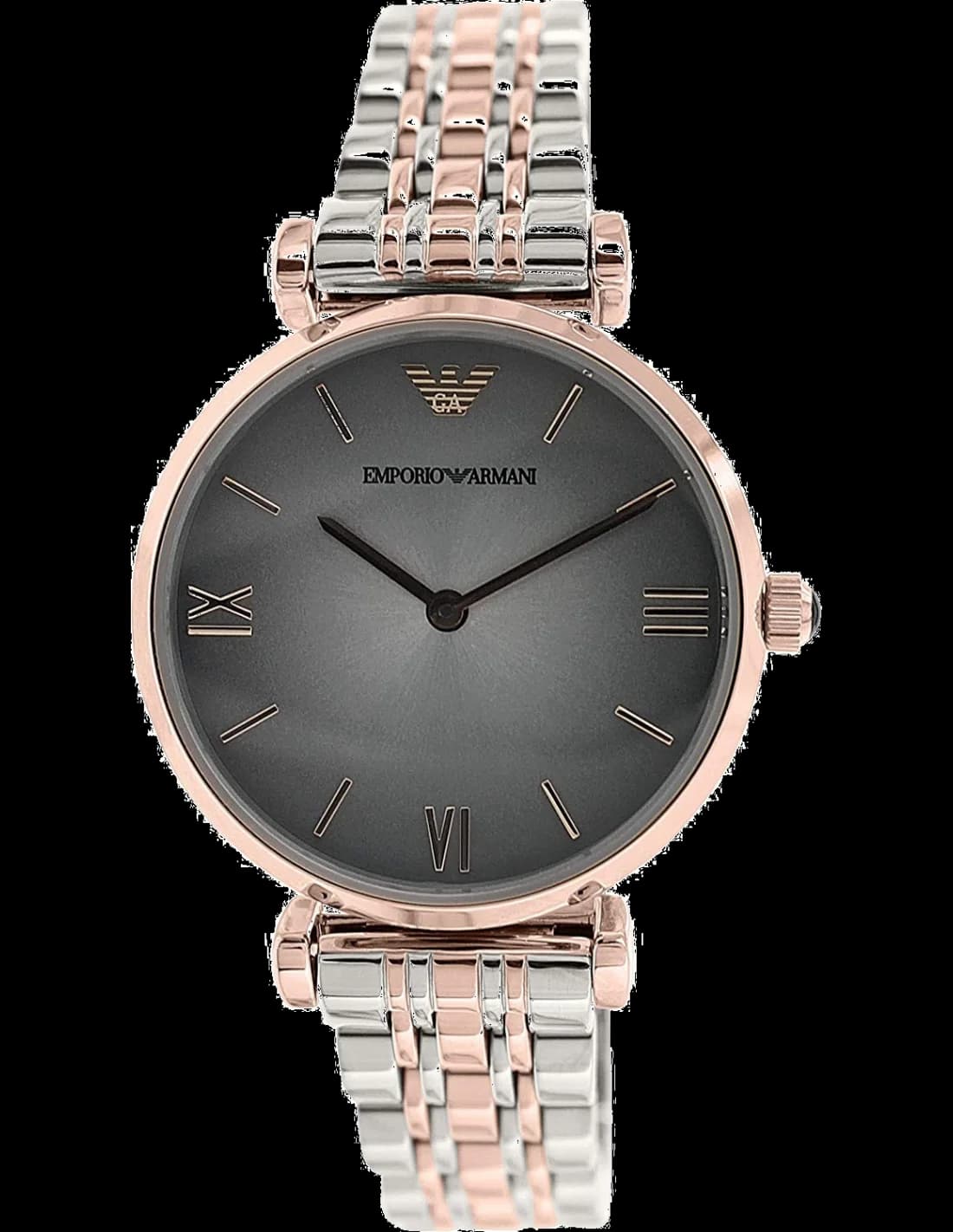 Montre Femme Emporio Armani AR1725 en Acier Bicolore Argent et Or Rose