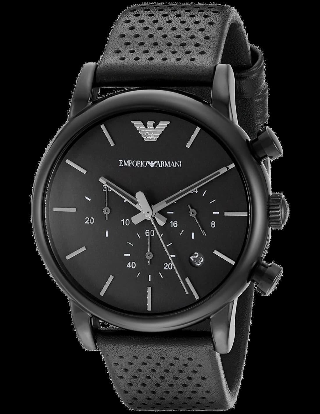 Montre Homme Emporio Armani Classic AR1737 bracelet perforé noir