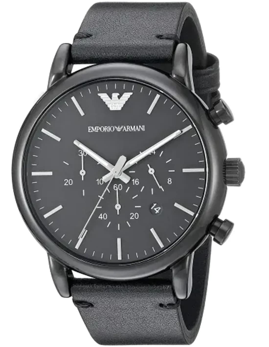 Montre Homme Emporio Armani AR1918 Acier et Cuir Noir
