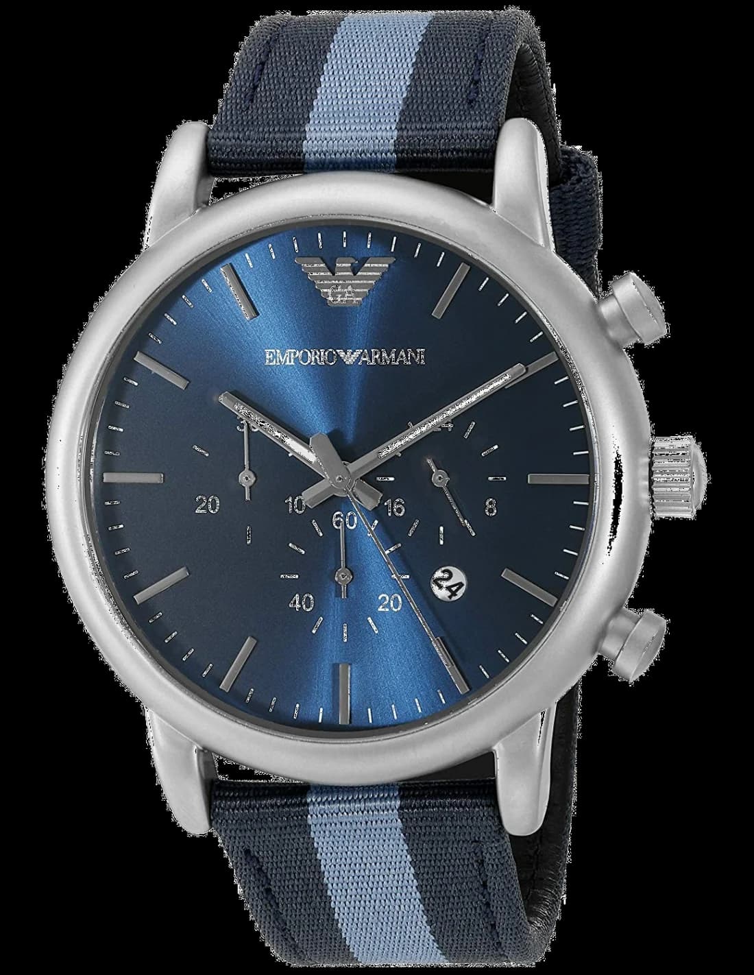 Montre Emporio Armani AR1949 Chronographe avec Bracelet NATO Bicolore
