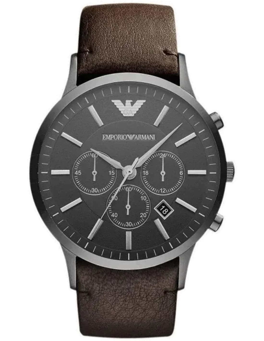 Montre Emporio Armani AR2462 Sportivo Bracelet Cuir Marron