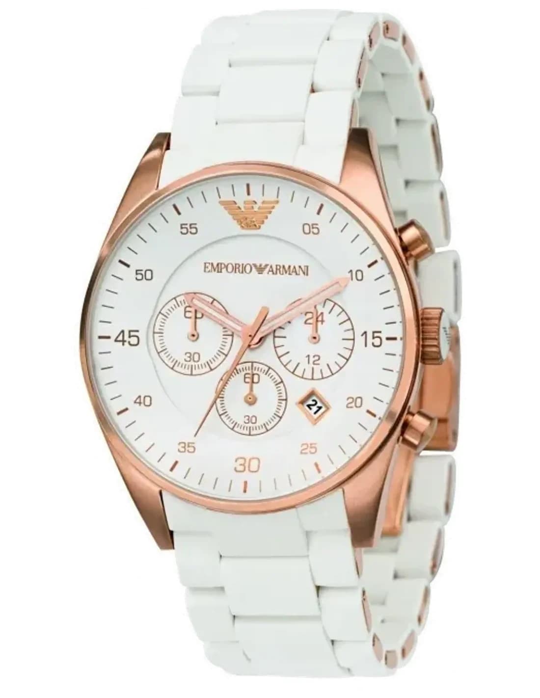 Montre Emporio Armani AR5919 Sportivo Bracelet Silicone Blanc