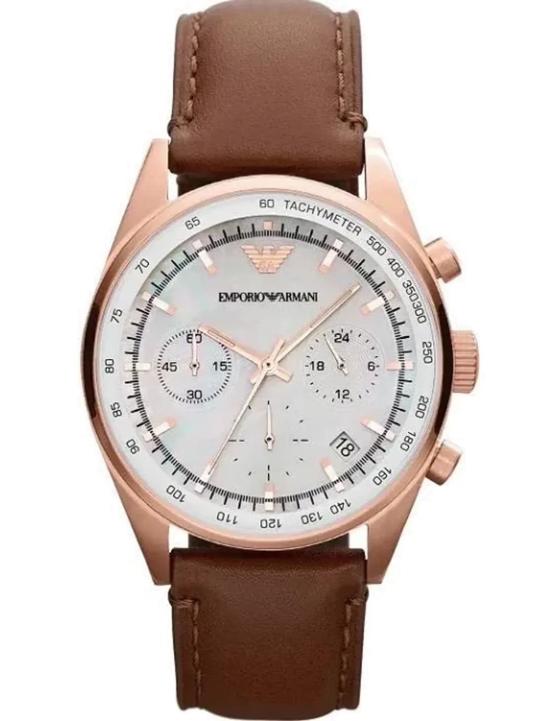 Montre Femme Emporio Armani Sportivo AR5996 Bracelet en cuir marron