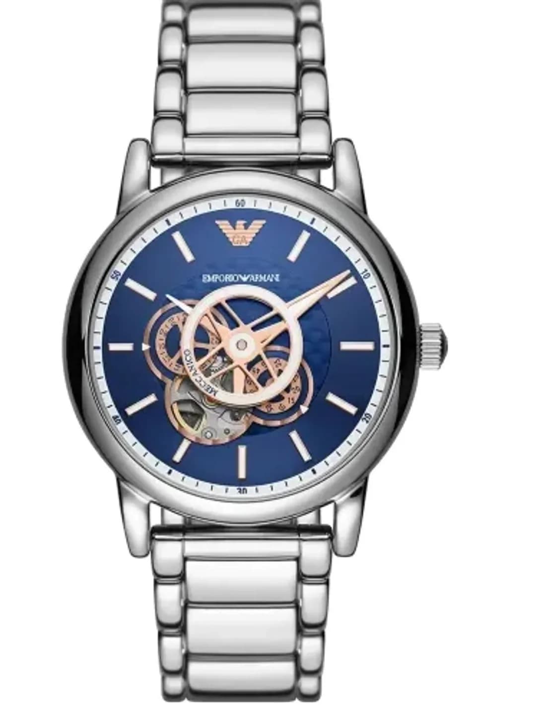 Emporio Armani AR60036 Automatic Blue Dial and Leather Strap Watch