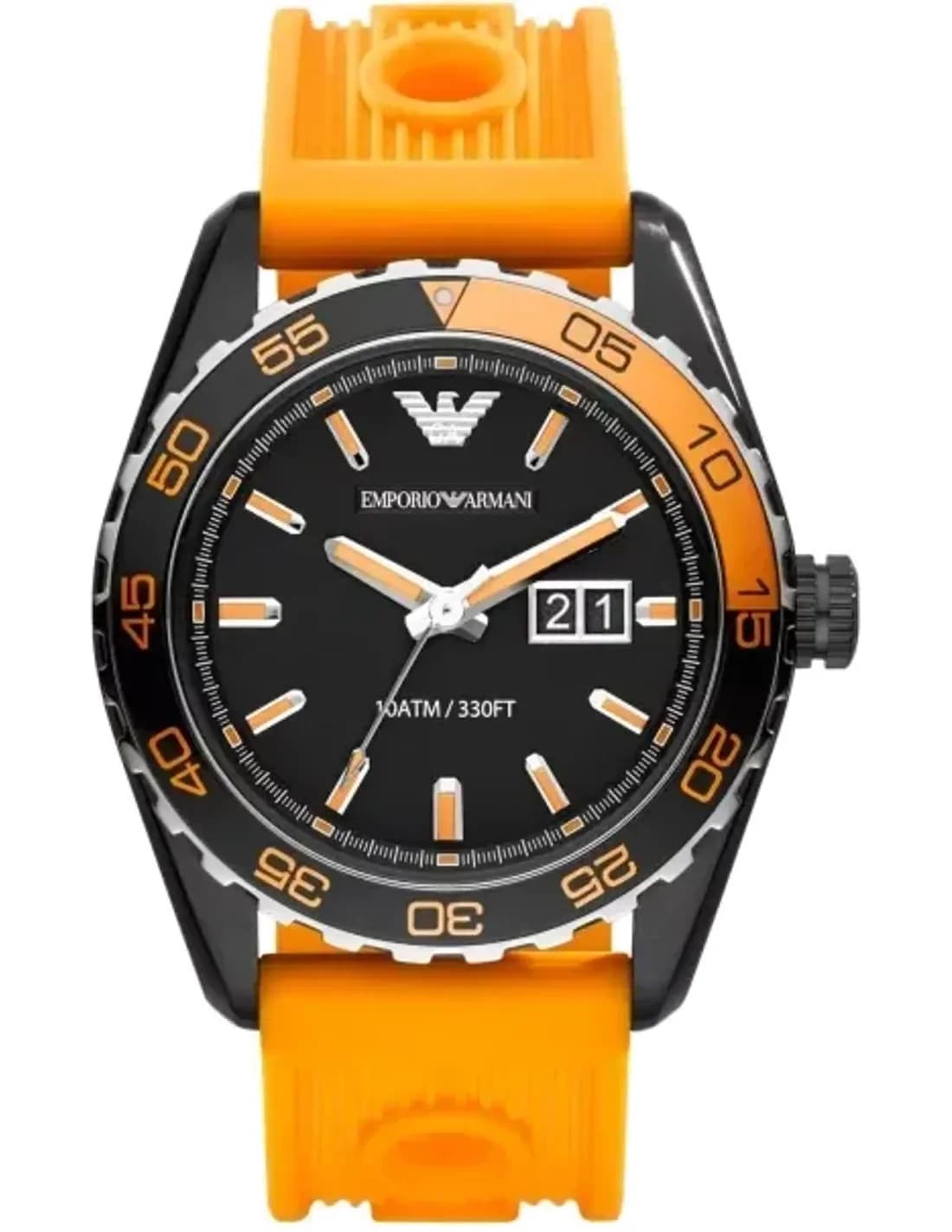 Montre Homme Emporio Armani Sportivo AR6046 Bracelet orange en silicone