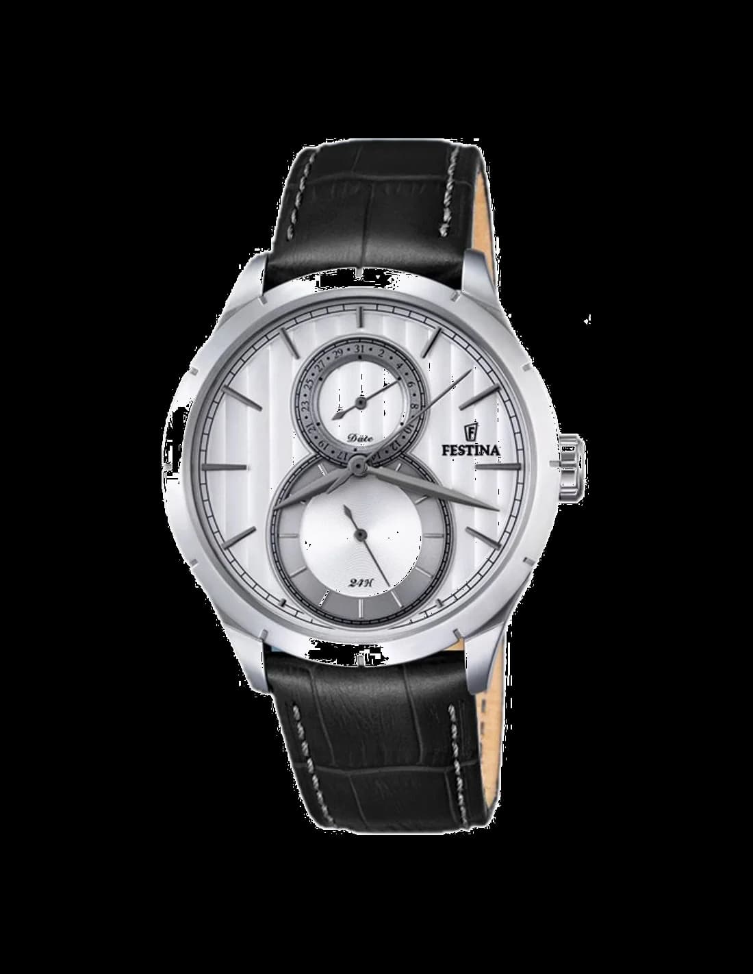 Montre Festina F16892/1 avec Cadran Noir et Bracelet Cuir