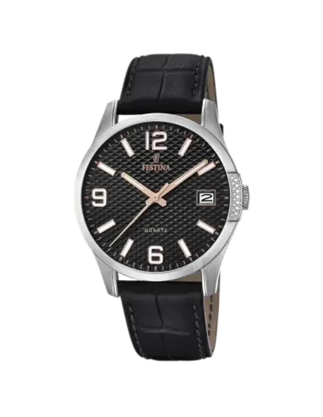 Festina F16982/3 Black Dial and Leather Strap Watch