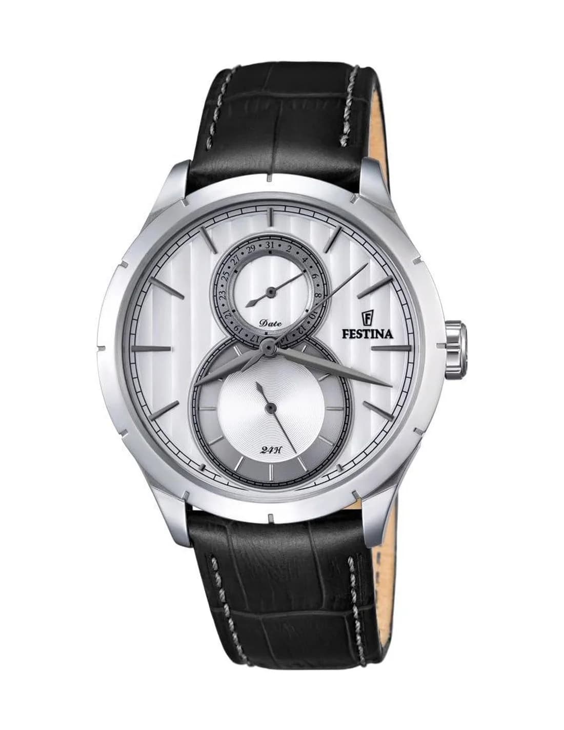 Montre Festina F16892/1 avec Cadran Noir et Bracelet Cuir