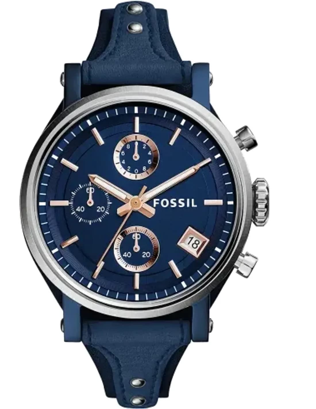 Fossil ES4113 Watch with Blue Leather Strap