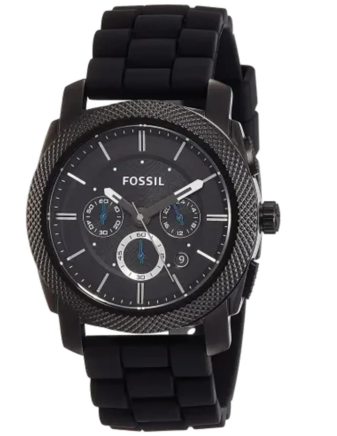 Montre Homme Fossil FS4487 Bracelet Noir en Silicone