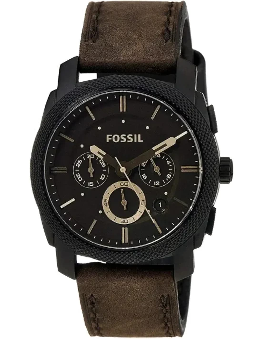 Men's Watch Fossil Machine FS4656 Brown Leather Strap