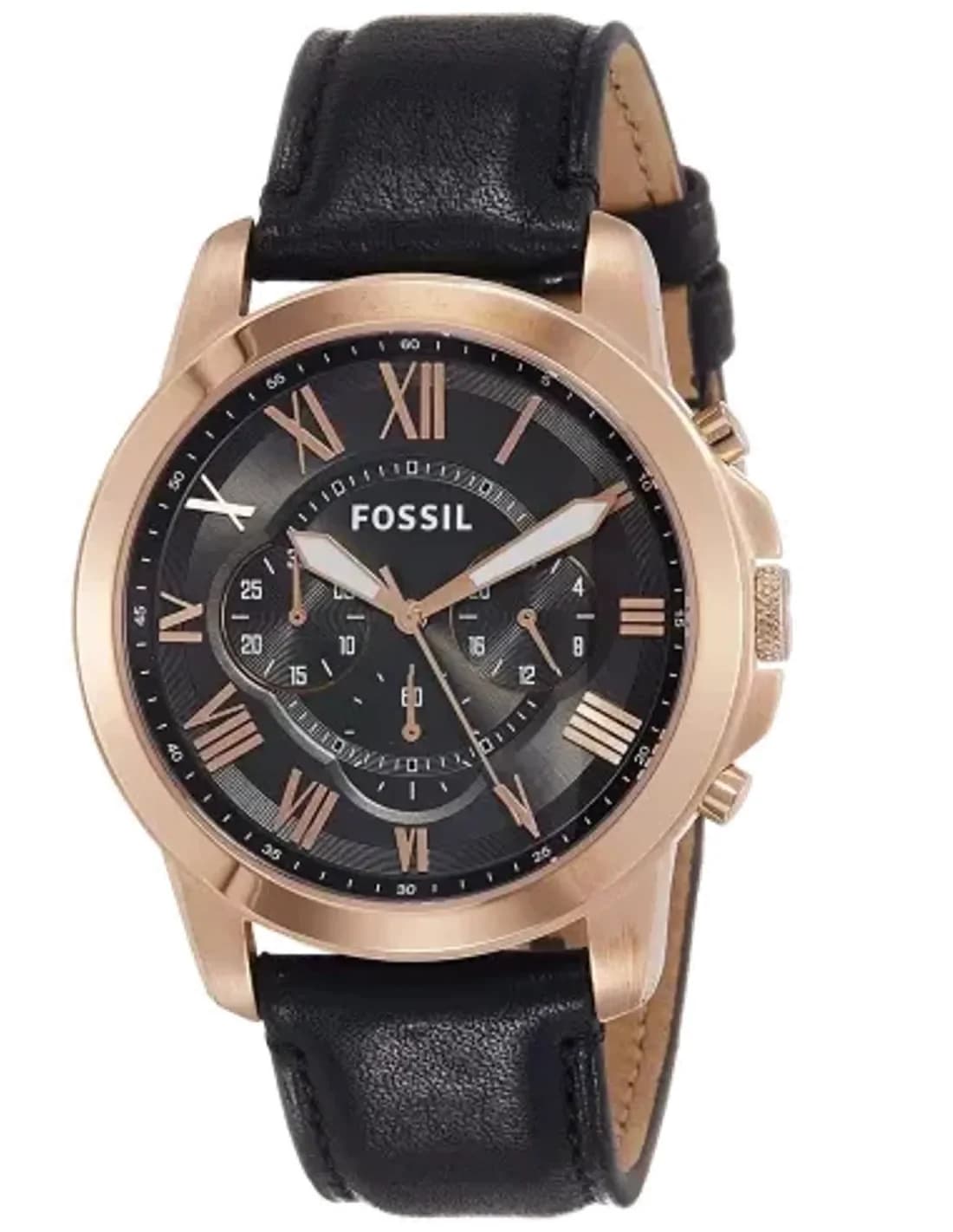 Men's Watch Fossil FS5085 Black Leather Strap