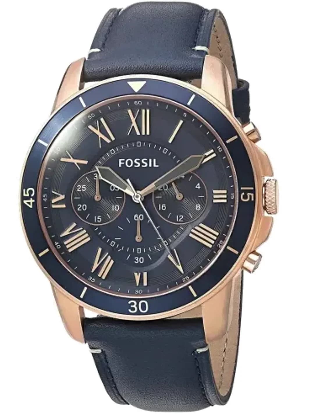 Fossil FS5237 Chronograph Watch with Blue Leather Strap