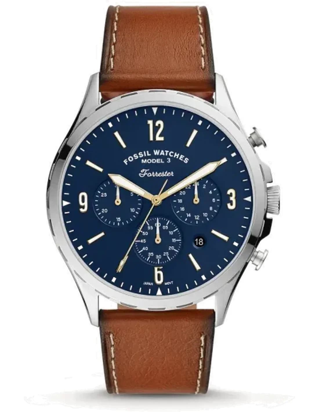 Fossil FS5607 Forrester Watch with Brown Leather Strap