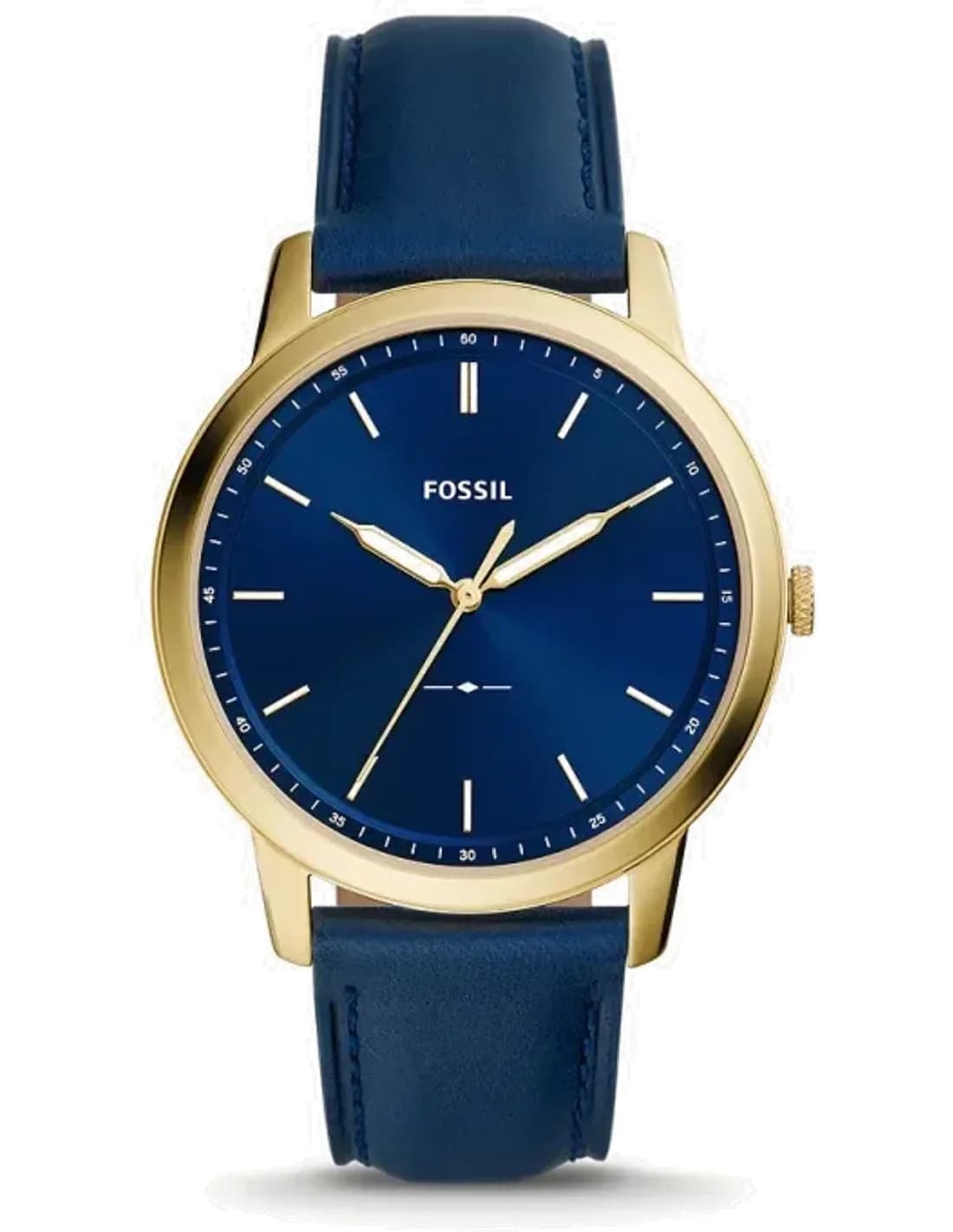 Fossil Minimalist Three-Hand FS5789 navy leather men's watch